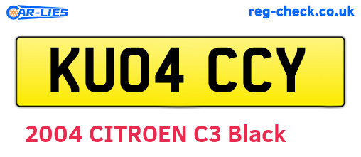 KU04CCY are the vehicle registration plates.