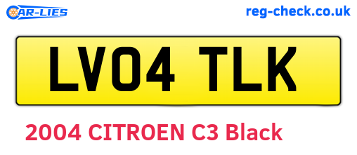LV04TLK are the vehicle registration plates.