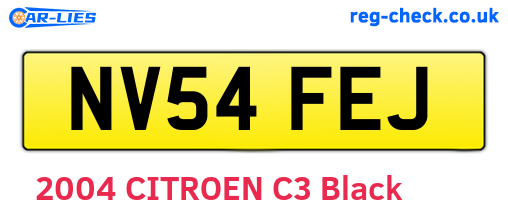 NV54FEJ are the vehicle registration plates.
