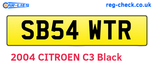 SB54WTR are the vehicle registration plates.