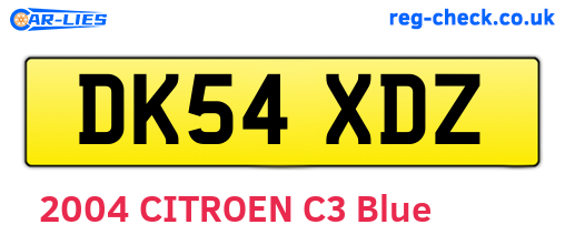 DK54XDZ are the vehicle registration plates.