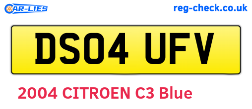 DS04UFV are the vehicle registration plates.