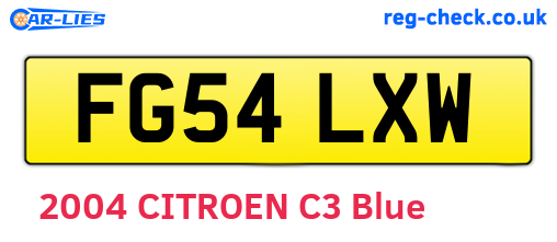 FG54LXW are the vehicle registration plates.