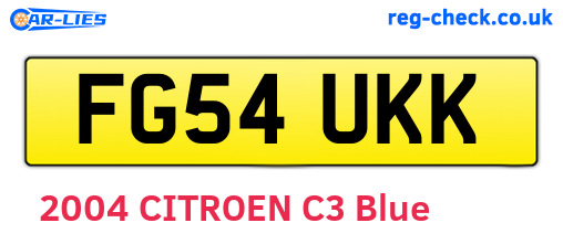 FG54UKK are the vehicle registration plates.