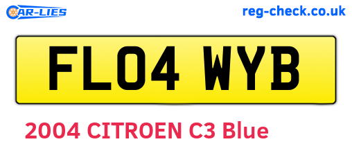 FL04WYB are the vehicle registration plates.