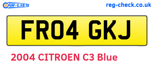 FR04GKJ are the vehicle registration plates.