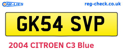 GK54SVP are the vehicle registration plates.