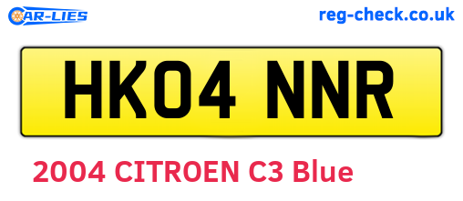 HK04NNR are the vehicle registration plates.