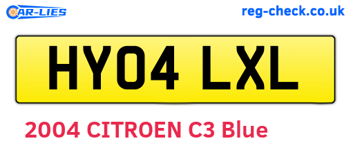 HY04LXL are the vehicle registration plates.