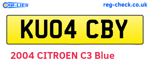 KU04CBY are the vehicle registration plates.