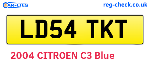 LD54TKT are the vehicle registration plates.