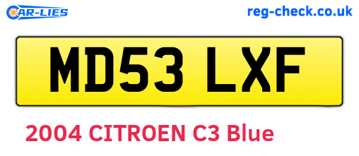 MD53LXF are the vehicle registration plates.