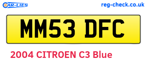 MM53DFC are the vehicle registration plates.