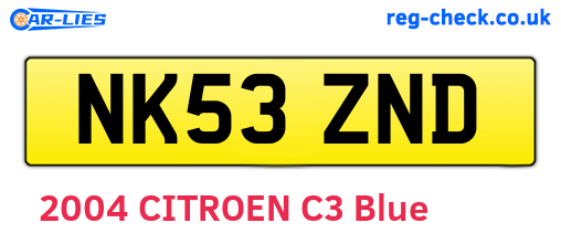 NK53ZND are the vehicle registration plates.