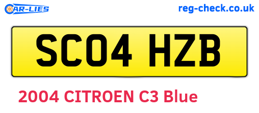 SC04HZB are the vehicle registration plates.