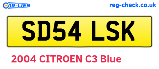 SD54LSK are the vehicle registration plates.