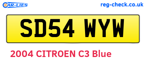 SD54WYW are the vehicle registration plates.