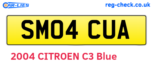 SM04CUA are the vehicle registration plates.