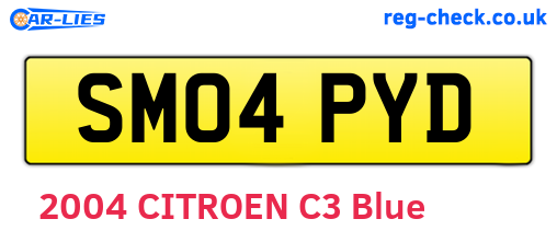 SM04PYD are the vehicle registration plates.