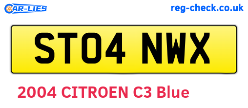 ST04NWX are the vehicle registration plates.