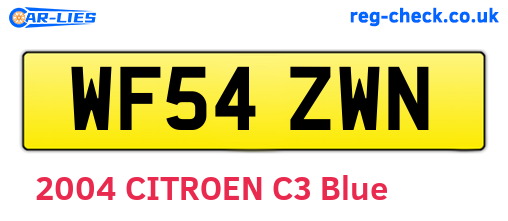 WF54ZWN are the vehicle registration plates.
