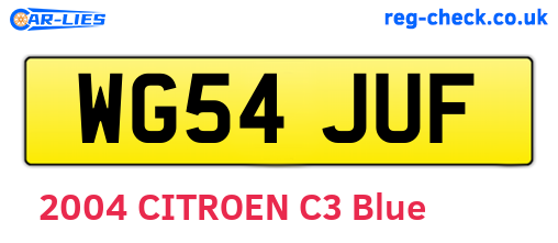 WG54JUF are the vehicle registration plates.