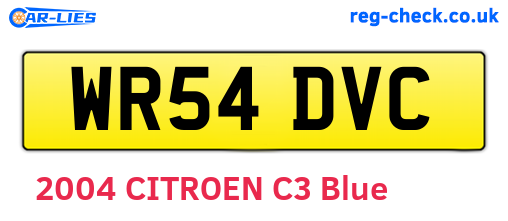 WR54DVC are the vehicle registration plates.