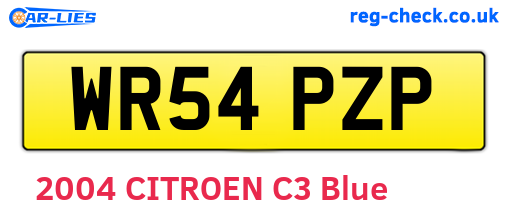 WR54PZP are the vehicle registration plates.