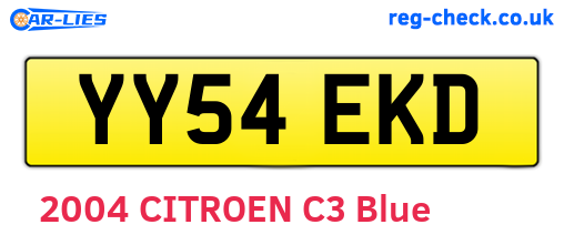 YY54EKD are the vehicle registration plates.