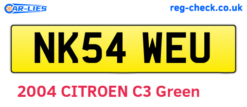 NK54WEU are the vehicle registration plates.