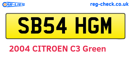 SB54HGM are the vehicle registration plates.
