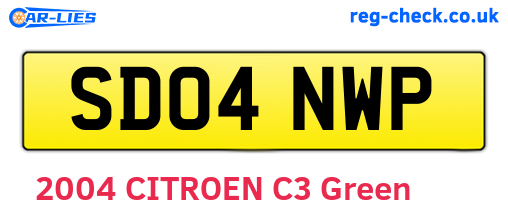SD04NWP are the vehicle registration plates.