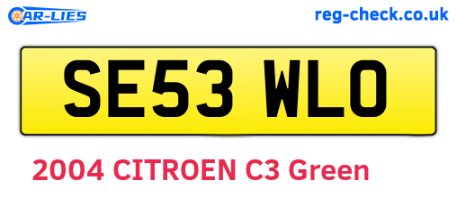 SE53WLO are the vehicle registration plates.