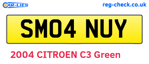 SM04NUY are the vehicle registration plates.