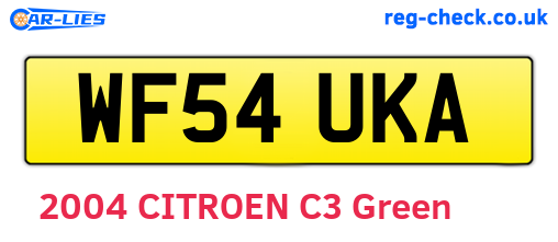 WF54UKA are the vehicle registration plates.