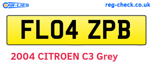 FL04ZPB are the vehicle registration plates.