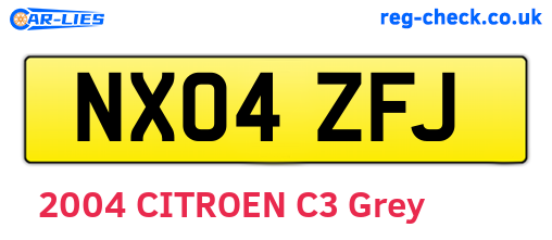 NX04ZFJ are the vehicle registration plates.