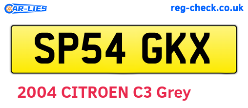 SP54GKX are the vehicle registration plates.