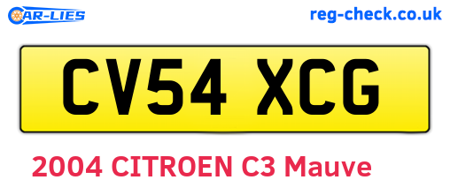 CV54XCG are the vehicle registration plates.