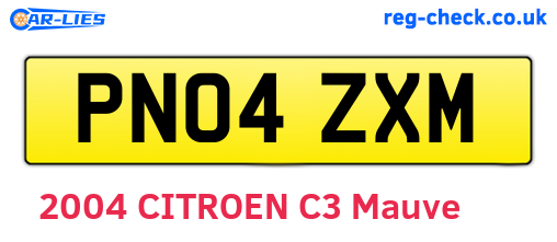 PN04ZXM are the vehicle registration plates.