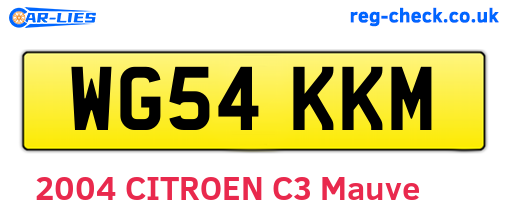 WG54KKM are the vehicle registration plates.