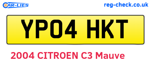 YP04HKT are the vehicle registration plates.
