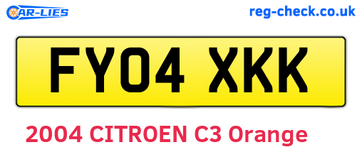 FY04XKK are the vehicle registration plates.
