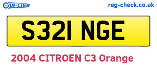 S321NGE are the vehicle registration plates.