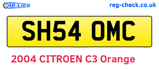 SH54OMC are the vehicle registration plates.