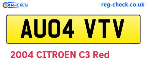 AU04VTV are the vehicle registration plates.