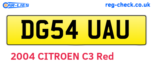 DG54UAU are the vehicle registration plates.
