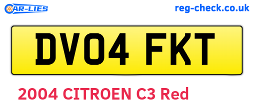 DV04FKT are the vehicle registration plates.