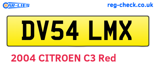 DV54LMX are the vehicle registration plates.