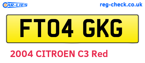 FT04GKG are the vehicle registration plates.